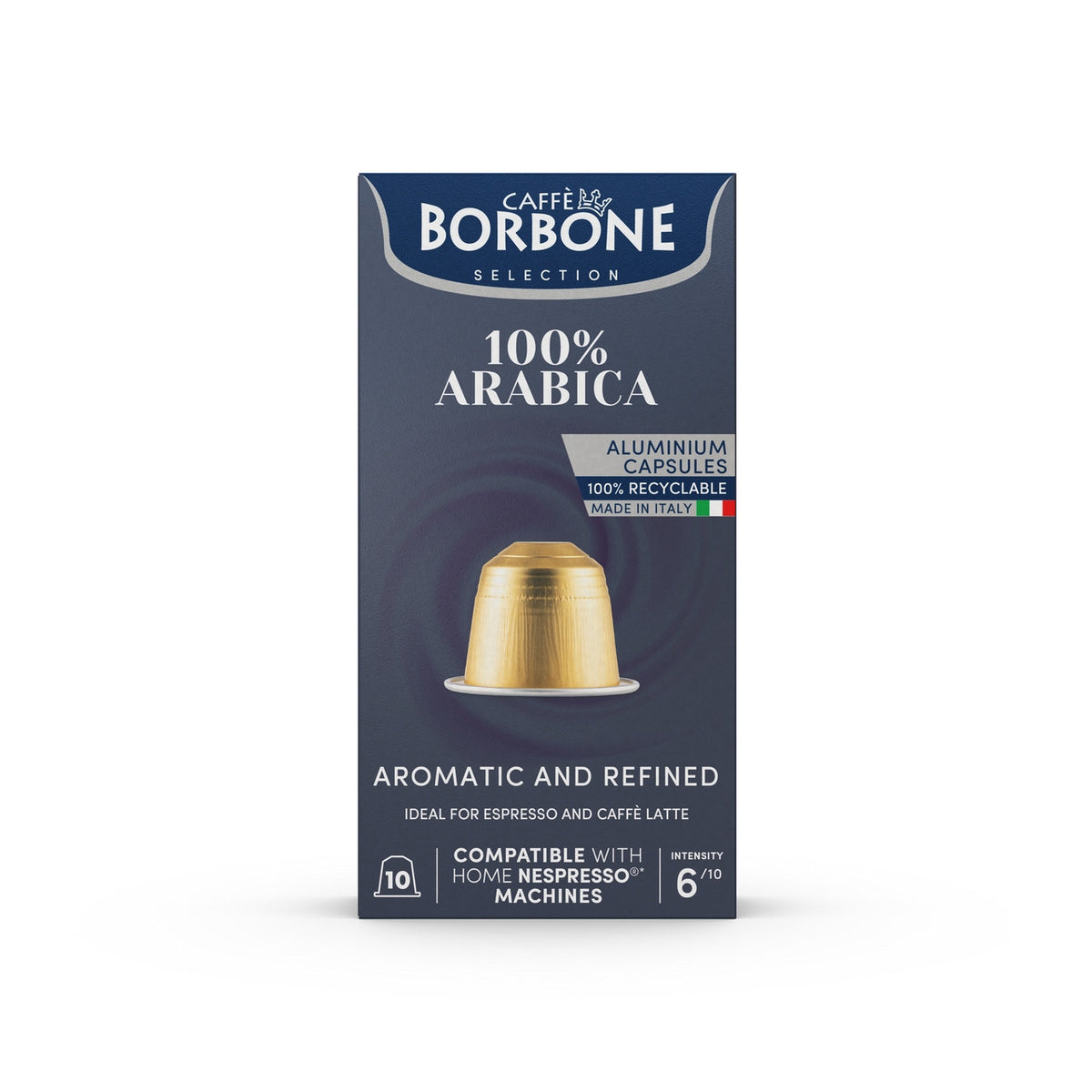Caffè Borbone 100% Arabica aluminum Nespresso-compatible capsules