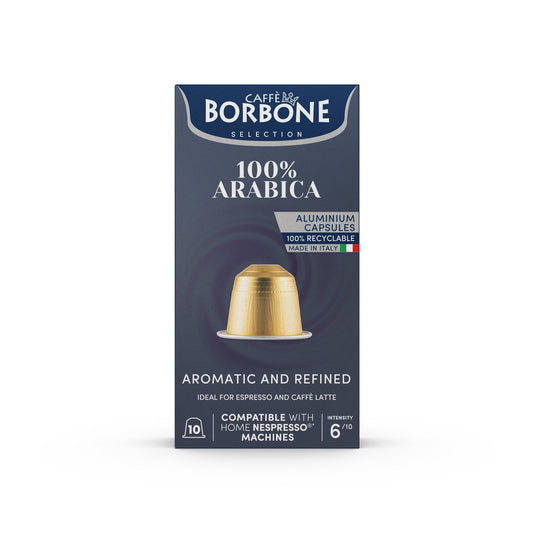 Caffè Borbone 100% Arabica aluminum Nespresso-compatible capsules