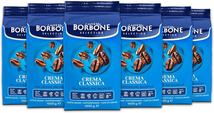 Caffè Borbone Crema Classica whole bean coffee case of six 1kg bags