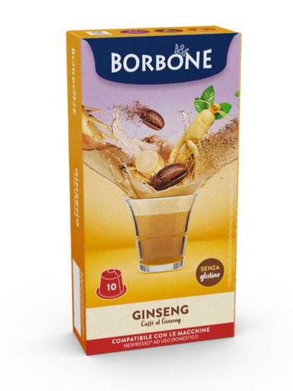 CAFFE BORBONE GINSENG COFFEE - NESPRESSO®* MACHINE COMPATIBLE CAPSULES - 10PK