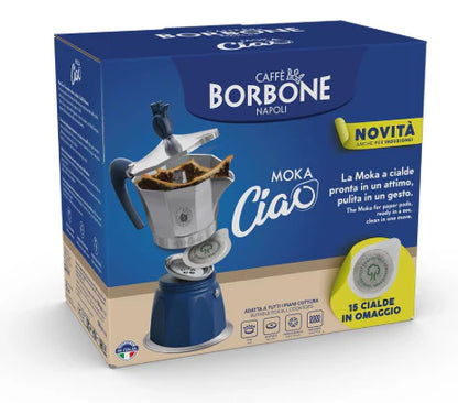 Caffè Borbone MokaCiao induction moka pot with ESE pods